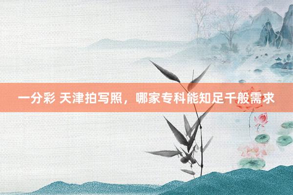 一分彩 天津拍写照，哪家专科能知足千般需求