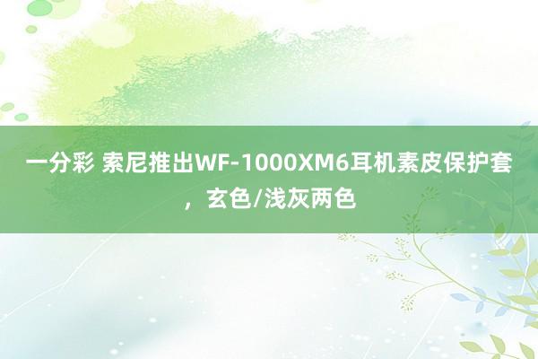 一分彩 索尼推出WF-1000XM6耳机素皮保护套，玄色/浅灰两色