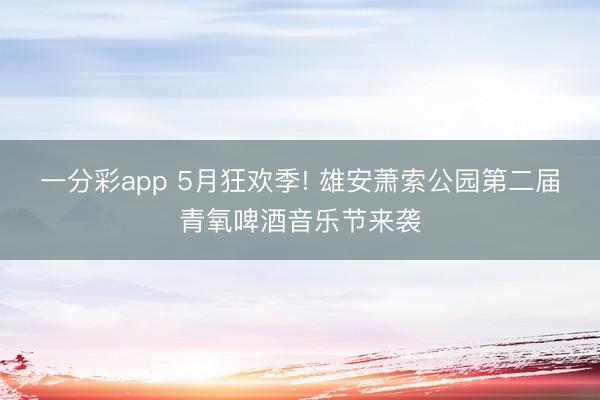 一分彩app 5月狂欢季! 雄安萧索公园第二届青氧啤酒音乐节来袭