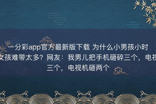一分彩app官方最新版下载 为什么小男孩小时间要比小女孩难带太多？网友：我男儿把手机砸碎三个，电视机砸两个